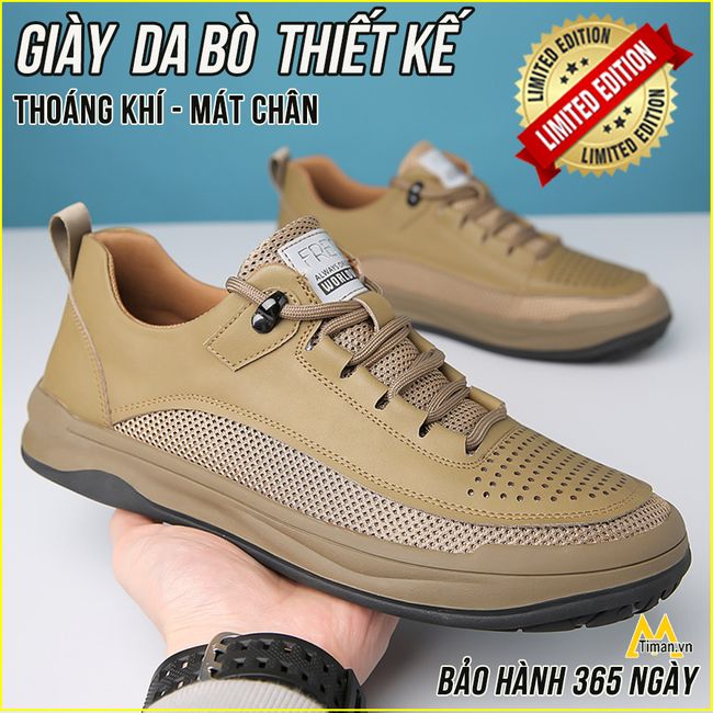 Giày da bò thể thao nam TM-RK08 chuẩn thời trang hiện đại 