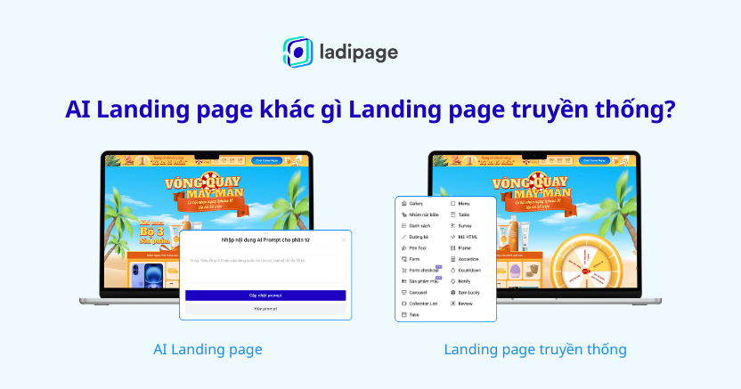 So sánh AI Landing page và Landing page truyền thống trong marketing