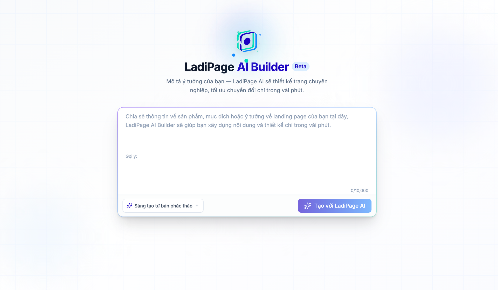 Tạo Landing page không cần code với LadiPage AI Builder