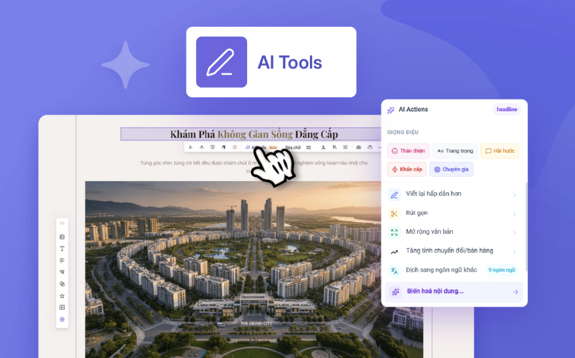 AI Tools - Đề xuất tạo & tối ưu nội dung hấp dẫn