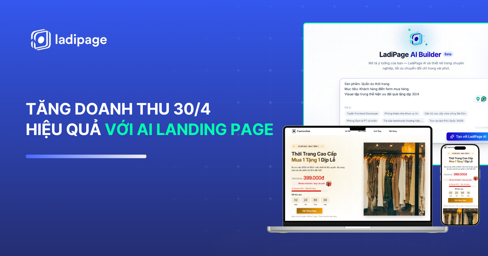 Cách Tạo AI Landing Page Cho Bán Hàng Tăng Trưởng Doanh Thu Dịp Lễ 30/4