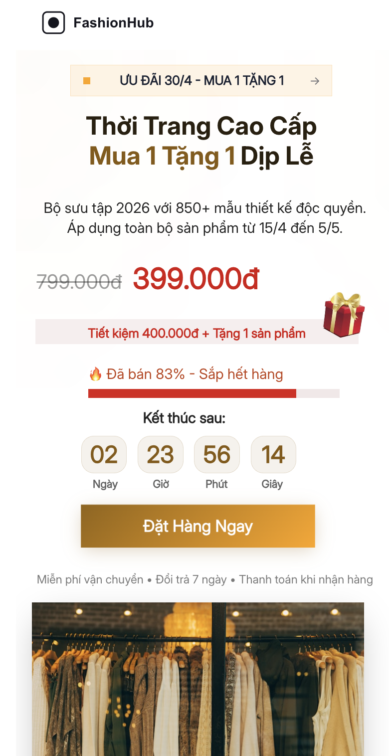 Chỉnh sửa Landing page phiên bản Mobile trước khi xuất bản