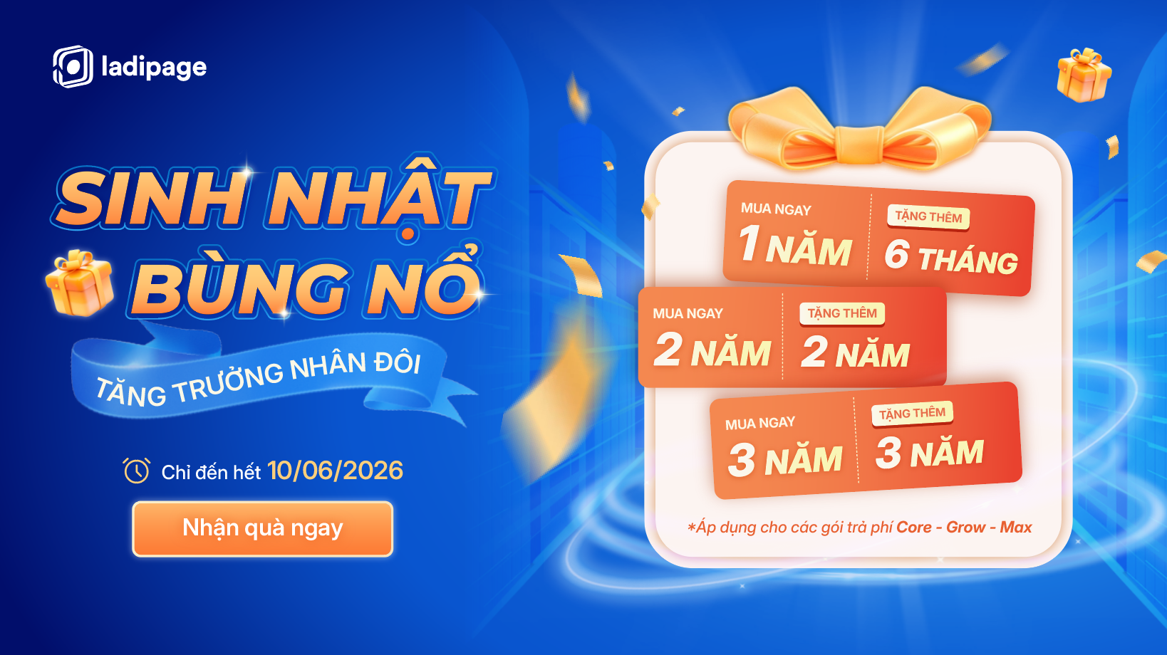 Mừng Sinh Nhật LadiPage: Quà Tặng Độc Quyền X2 Thời Gian Sử Dụng
