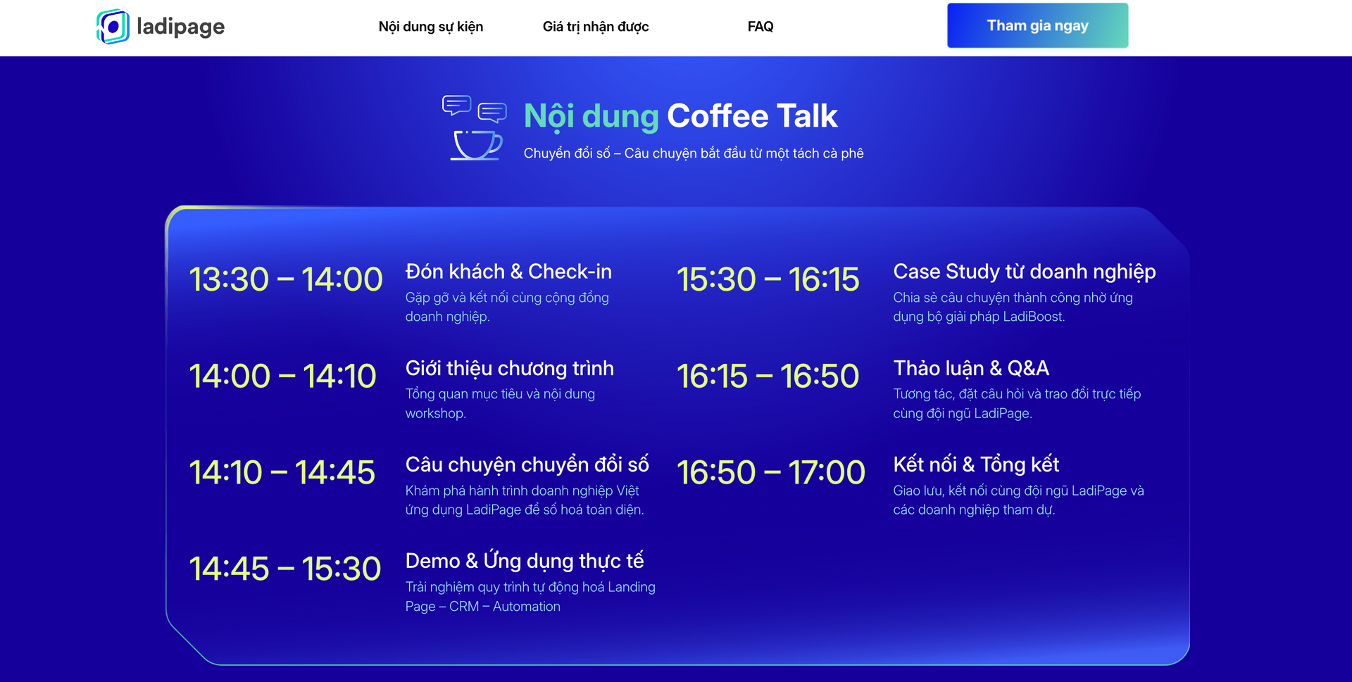 Cấu trúc Landing page sự kiện chuẩn marketing
