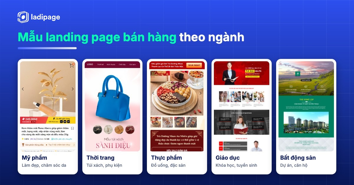 Mẫu landing page bán hàng theo ngành trong Thư viện mẫu LadiPage Mẫu landing page bán hàng theo ngành trong Thư viện mẫu LadiPage