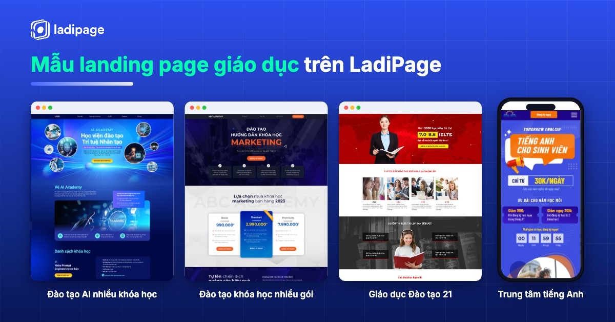 Mẫu landing page giáo dục trên LadiPage Mẫu landing page giáo dục trên LadiPage