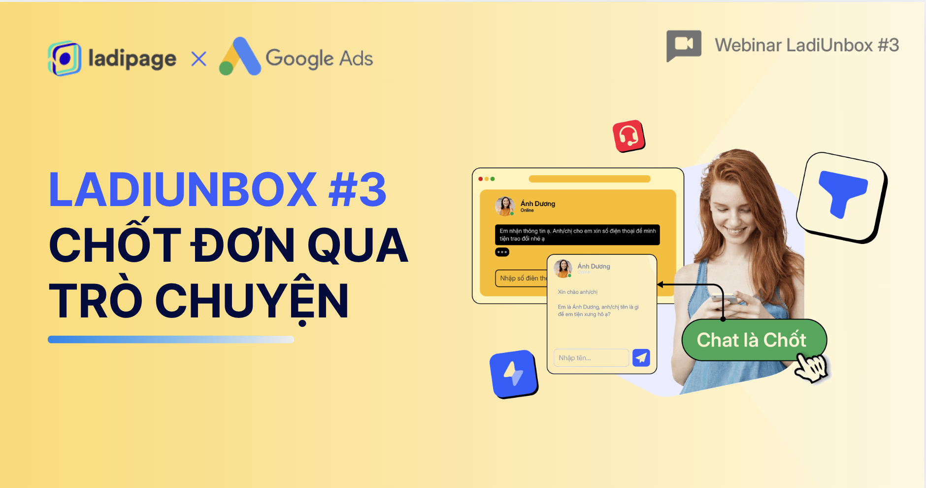 Webinar LadiUnbox #3: Bí quyết chốt đơn qua trò chuyện cùng Google Ads & LadiPage