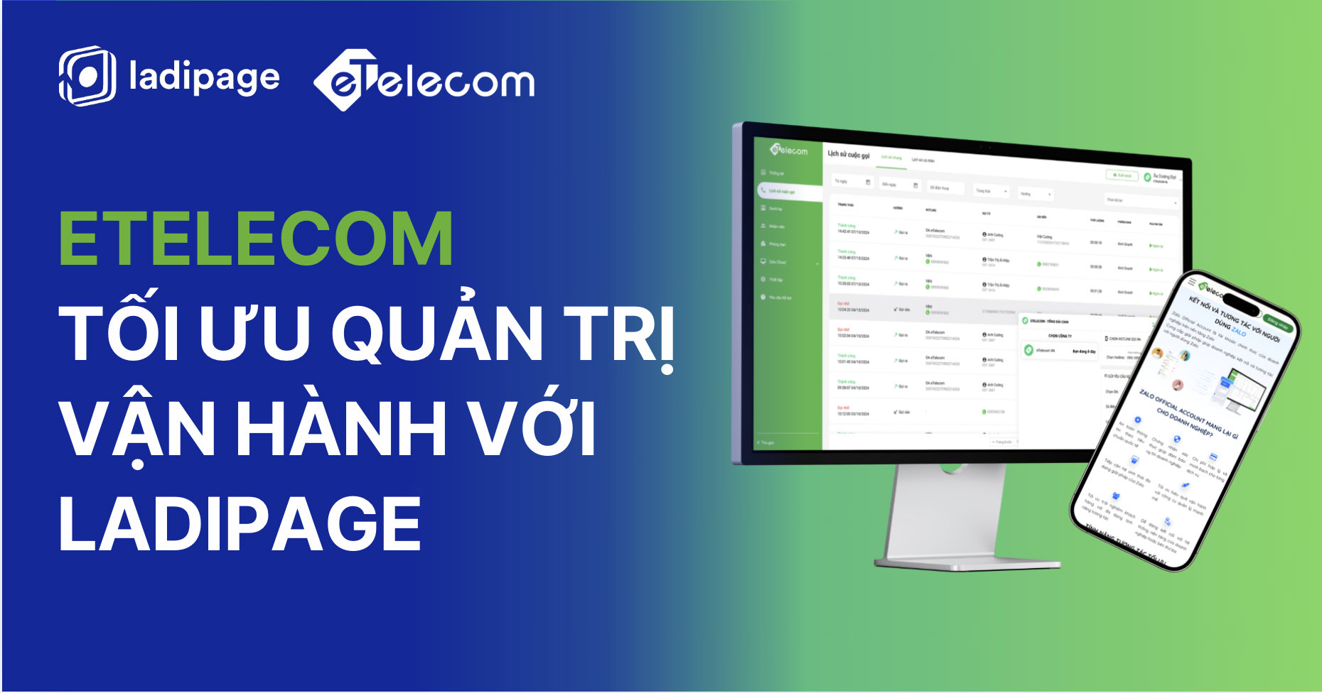 Hành Trình Etelecom Tối Ưu Quản Trị Vận Hành Cùng Ladipage