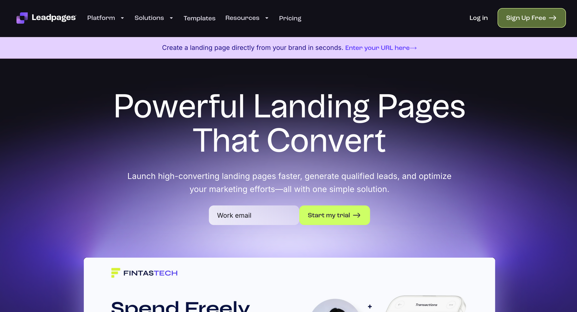 Leadpages Homepage