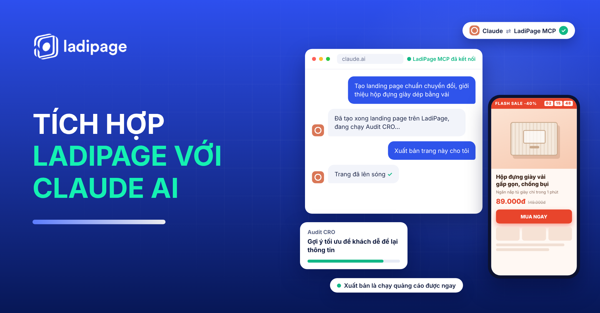 Hướng Dẫn Tích Hợp LadiPage Với Claude AI: Tạo Landing Page Chuẩn Chuyển Đổi Bằng Một Câu Chat