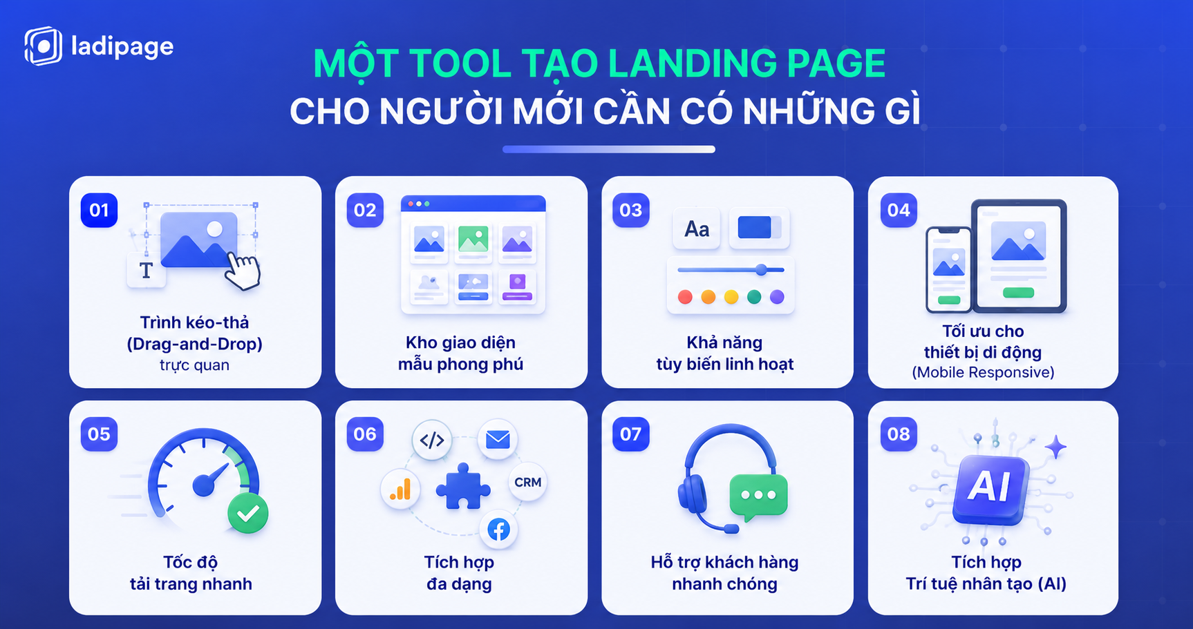 Một tool tạo Landing page cho người mới cần có những gì?