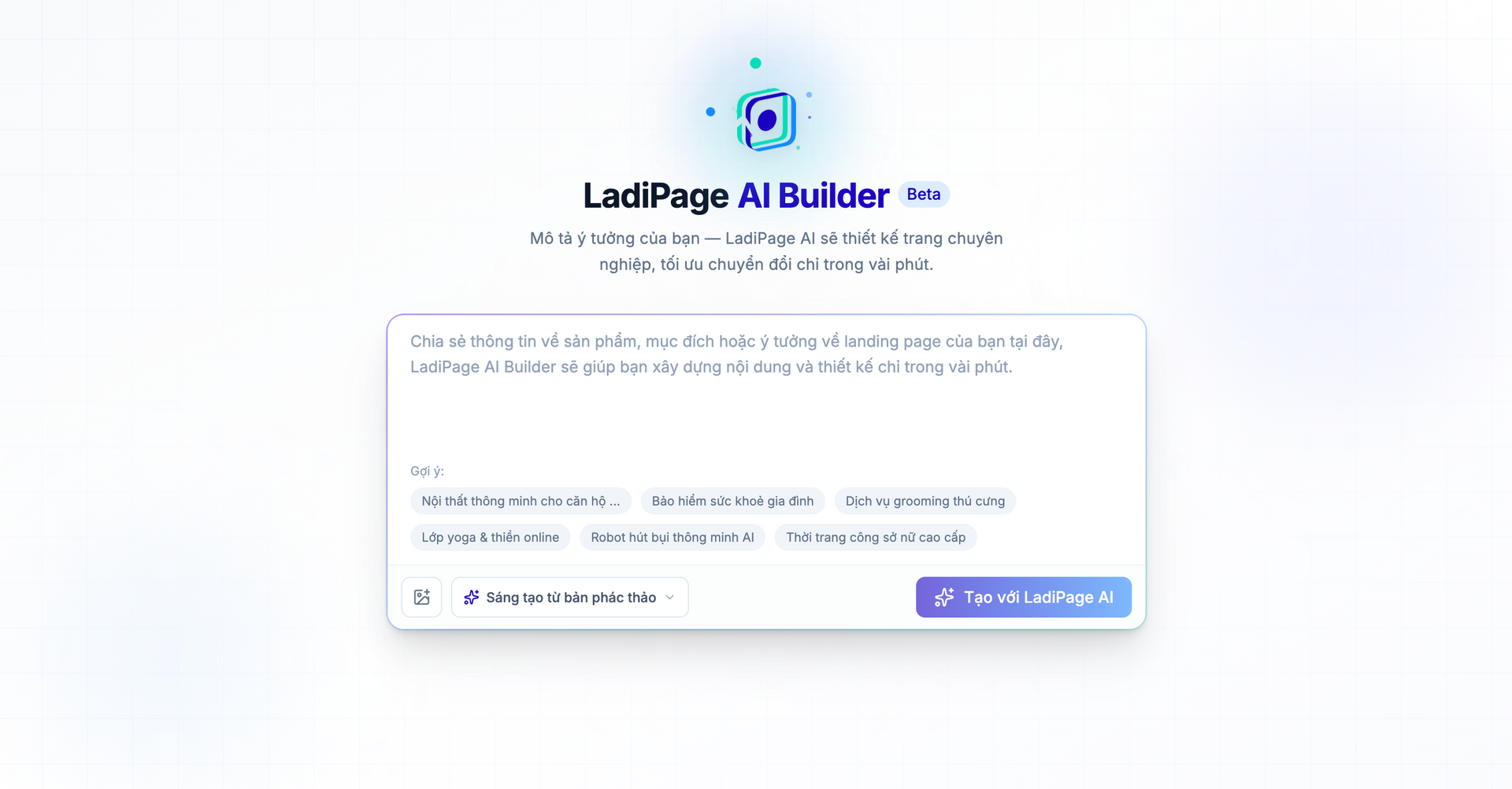 LadiPage AI Builder - Tool tạo Landing page cho người mới nhanh chóng bằng AI