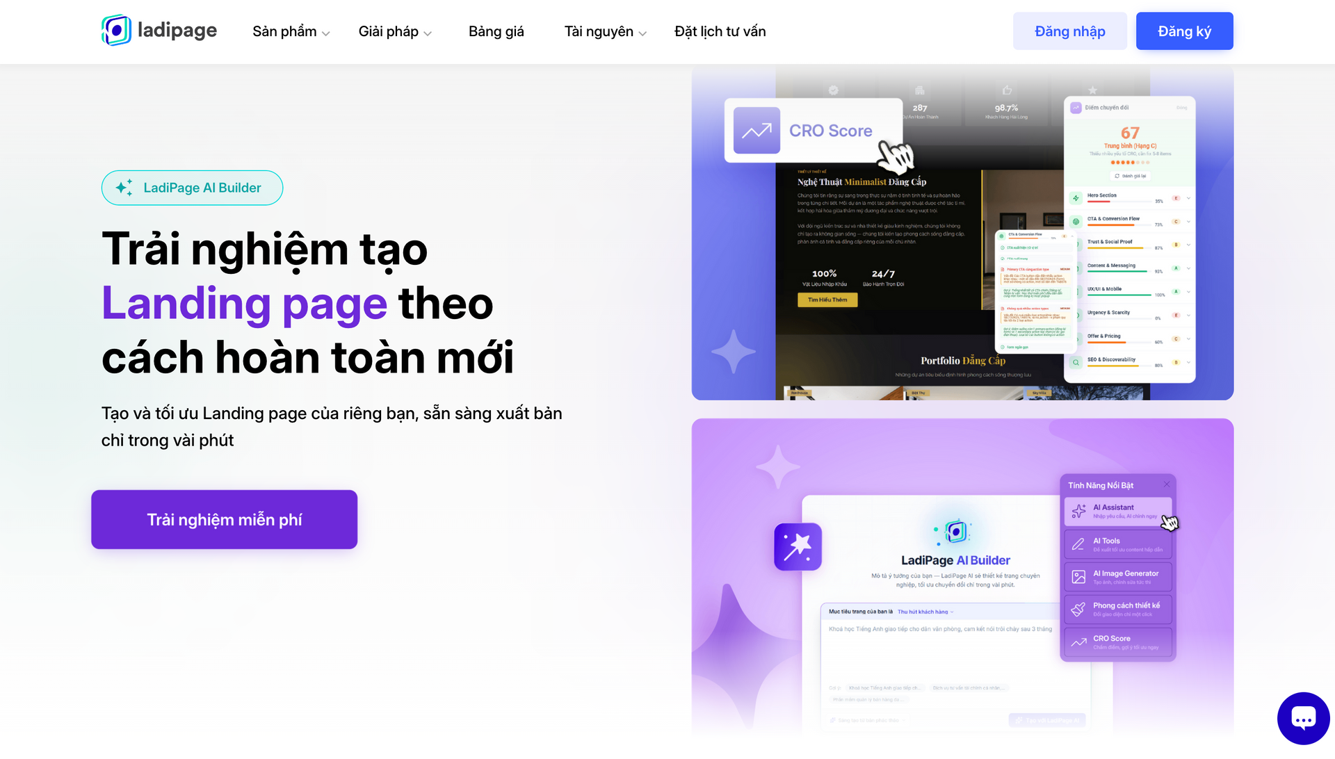 Tạo & Tối ưu Landing page nhanh chóng với LadiPage AI Builder