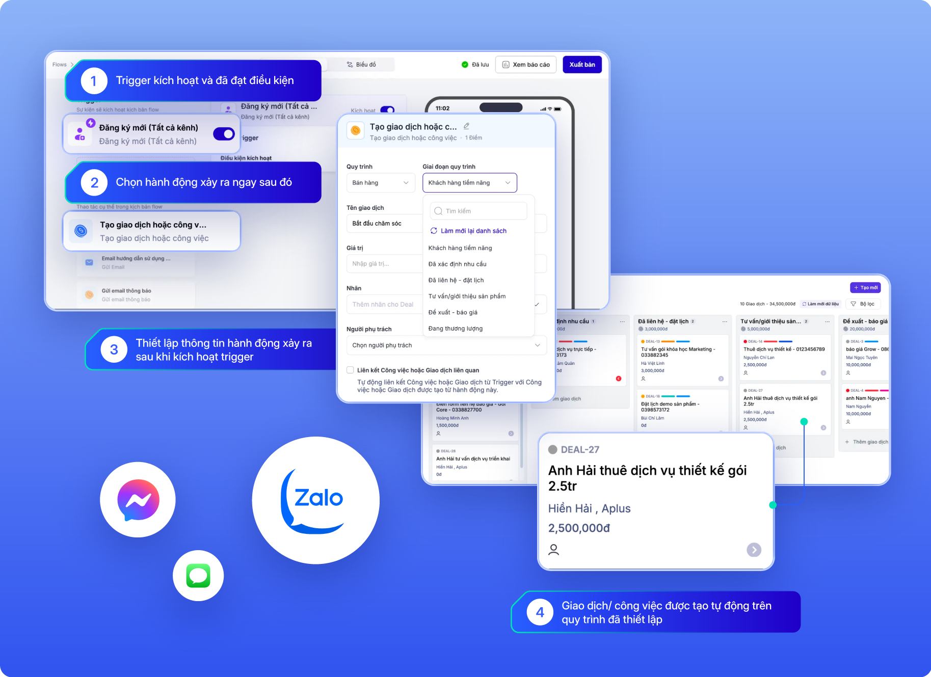 LadiWork tích hợp Automation để tự động hóa tạo và điều phối công việc