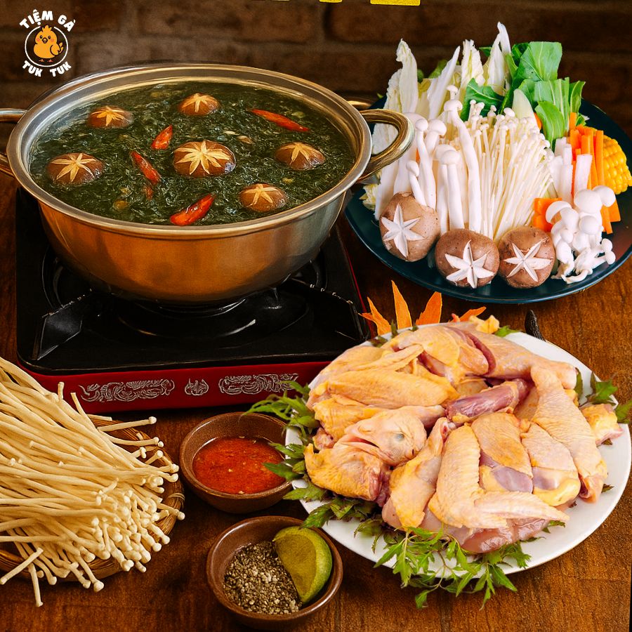 lẩu gà bản lá é