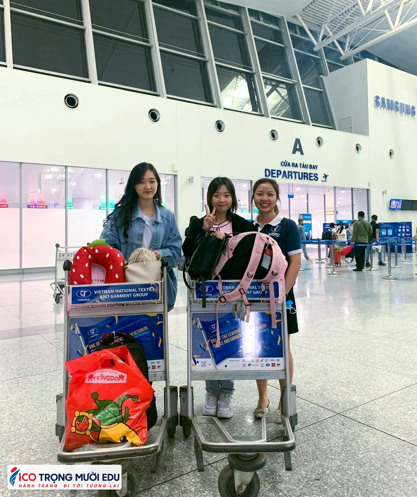 Hình ảnh tiễn bay và hành trình xuất cảnh của học viên Trọng Mười Edu/ICOEURO