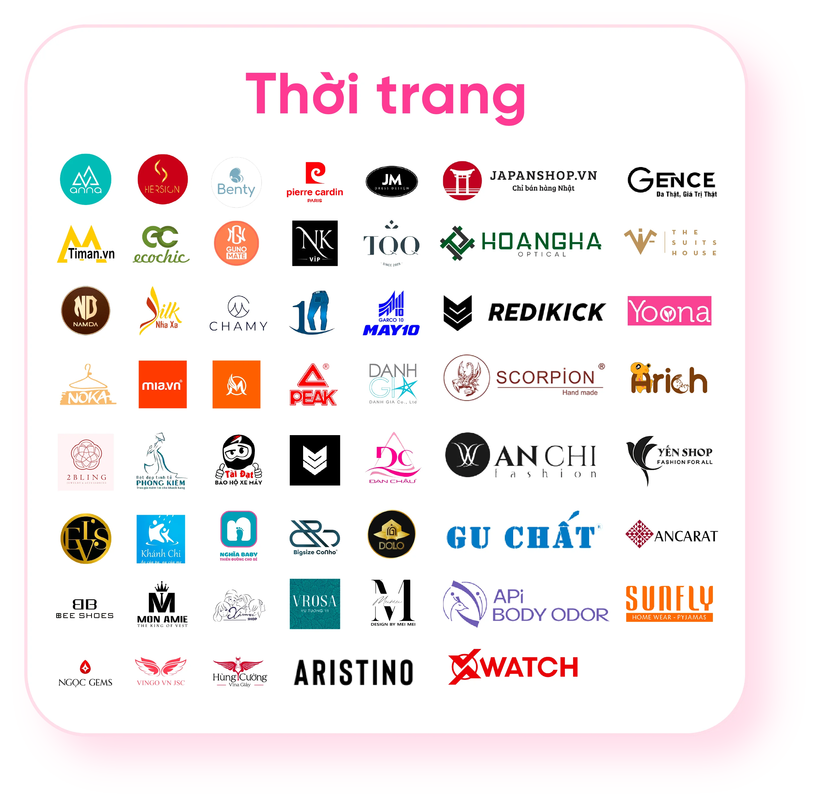 Một phần khách hàng CNV trong ngành thời trang