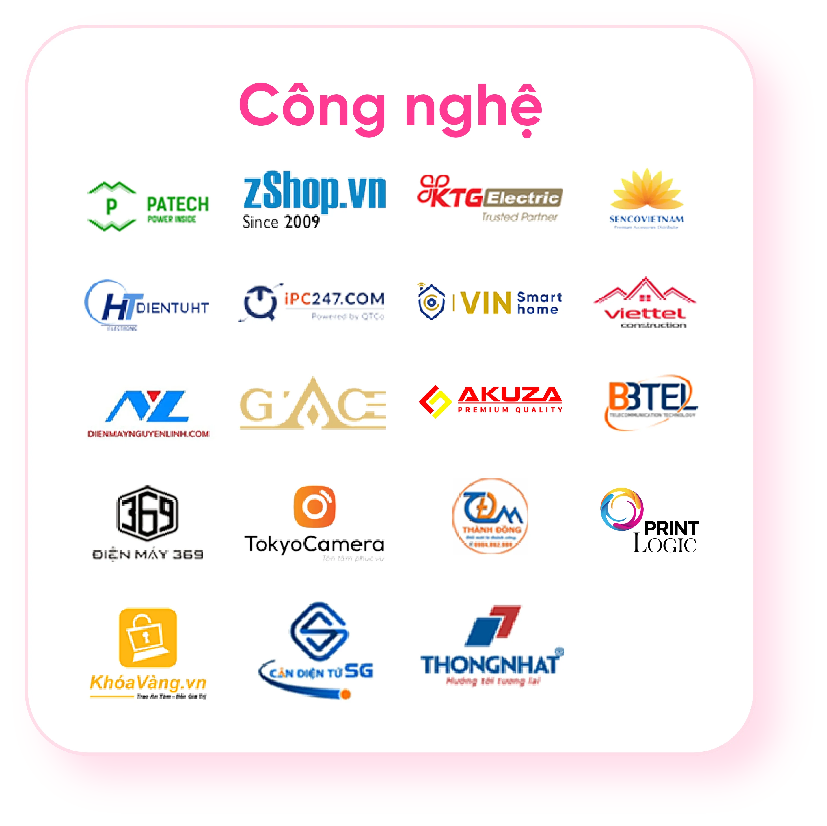 Một phần khách hàng CNV trong ngành công nghệ