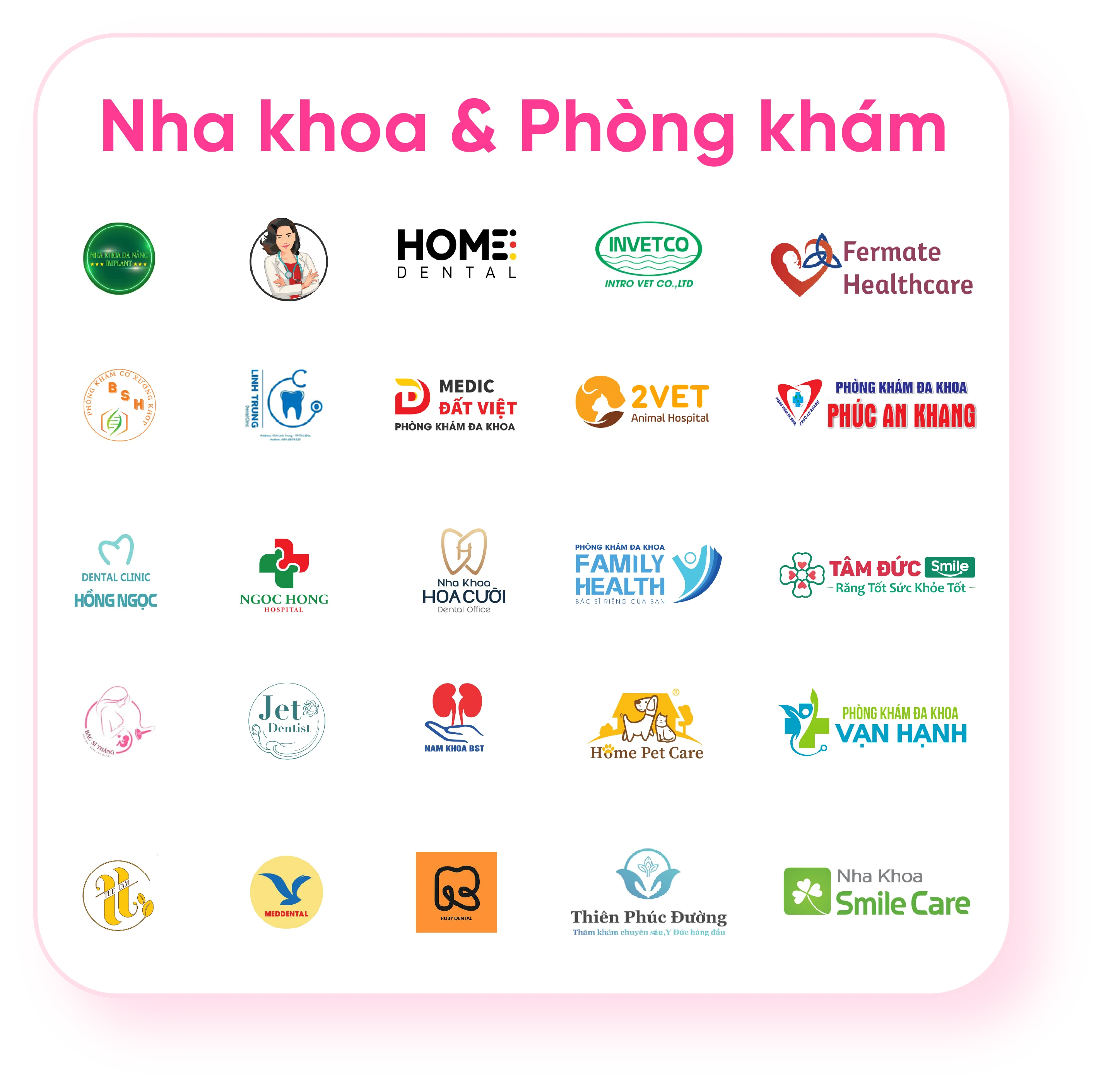 Một phần khách hàng CNV trong ngành nha khoa và phòng khám