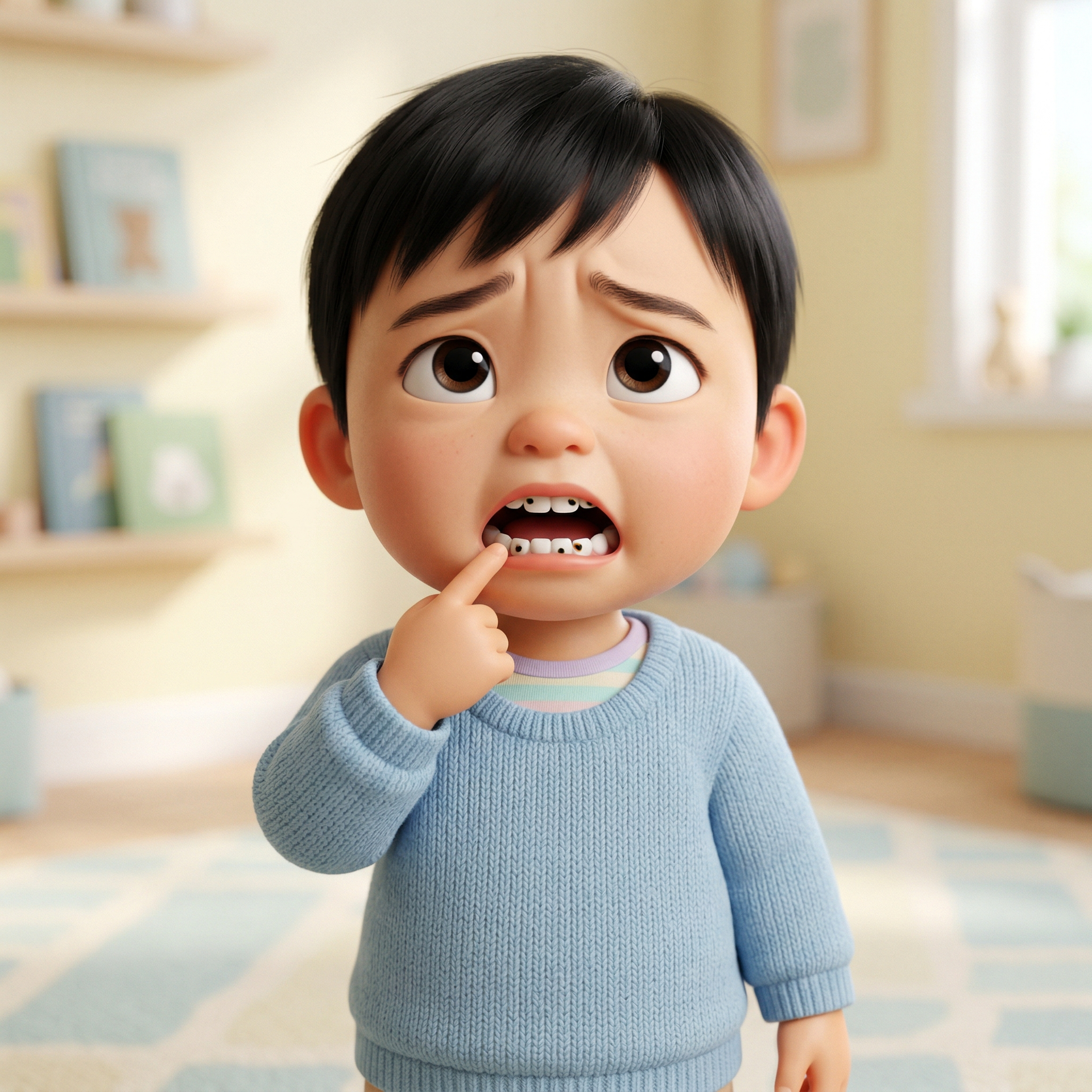 Lo lắng về răng con