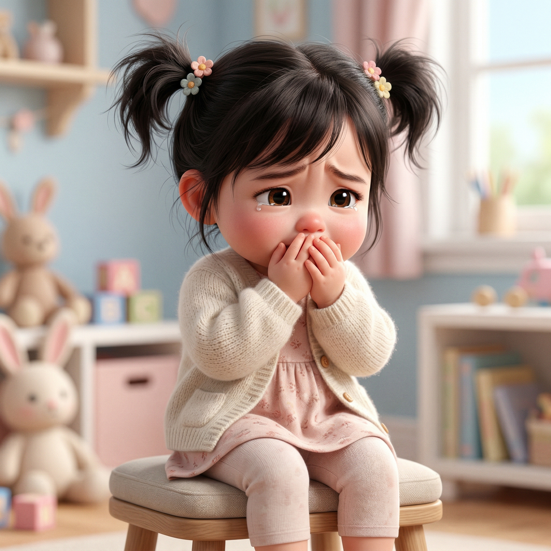 Bé buồn vì sún răng