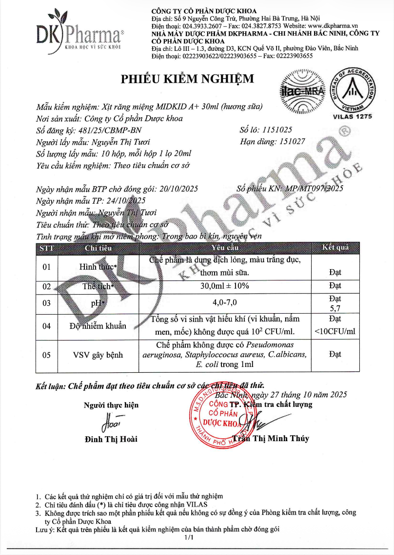 Công bố Xịt A+