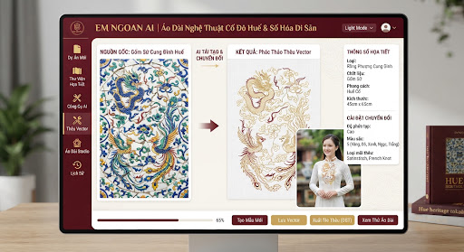 Digital interface demonstrating AI generative art software