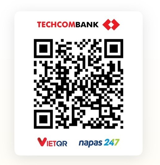 Mã QR Techcombank chuyển khoản hành trình 21 ngày — chụp lại bill gửi vào Zalo 0822771531