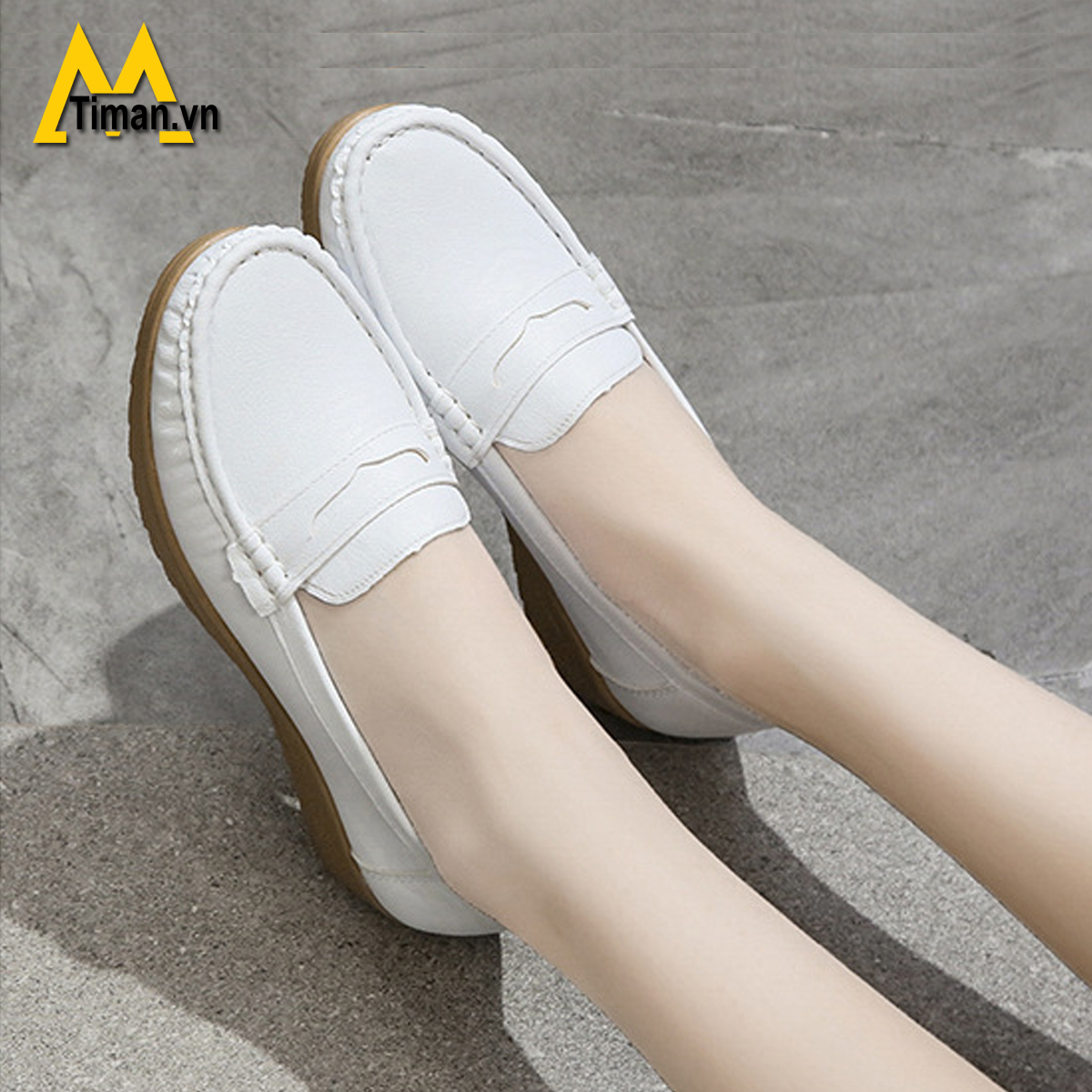 Giày lười da độn gót BH58