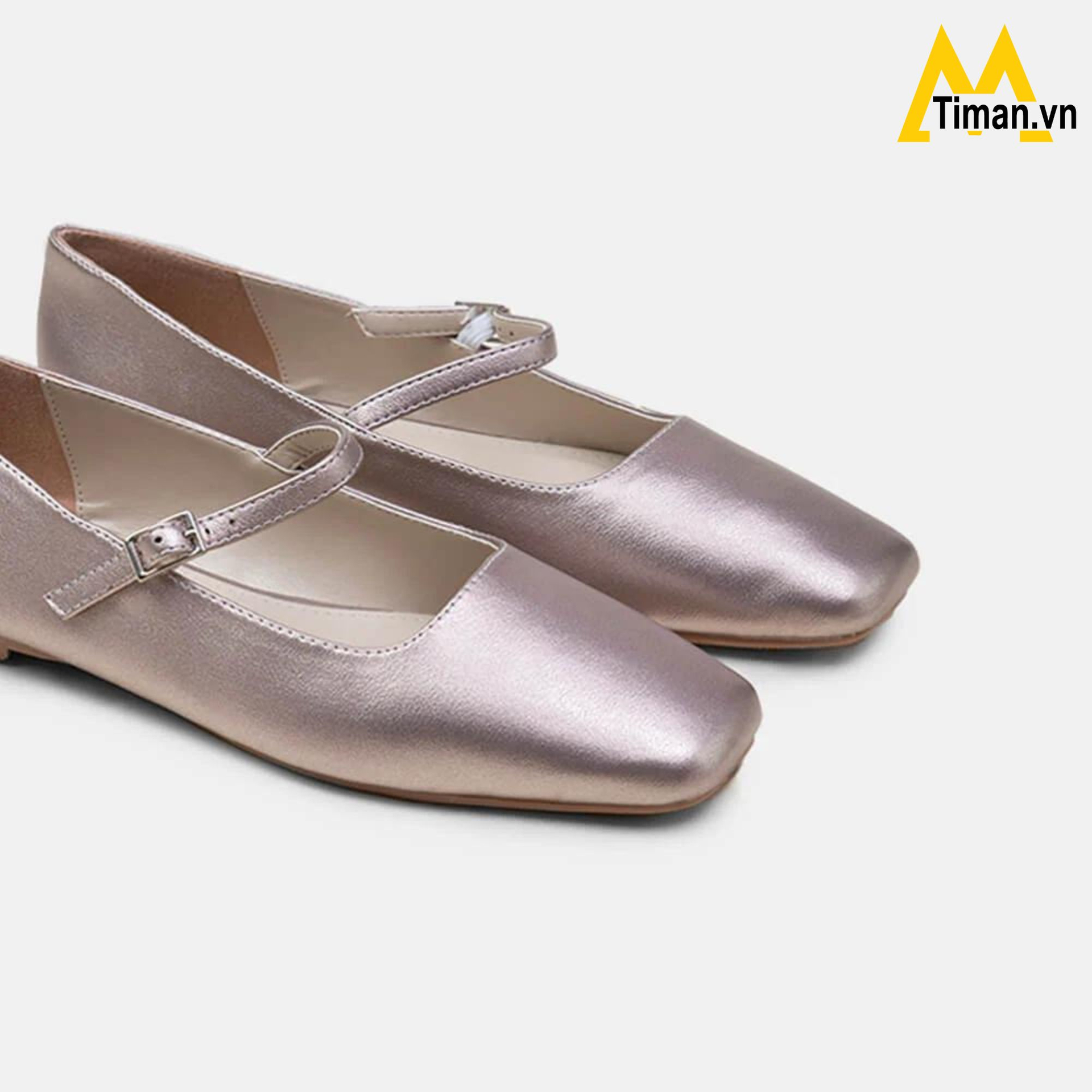 Giày Búp Bê Quai Ngang Metallic