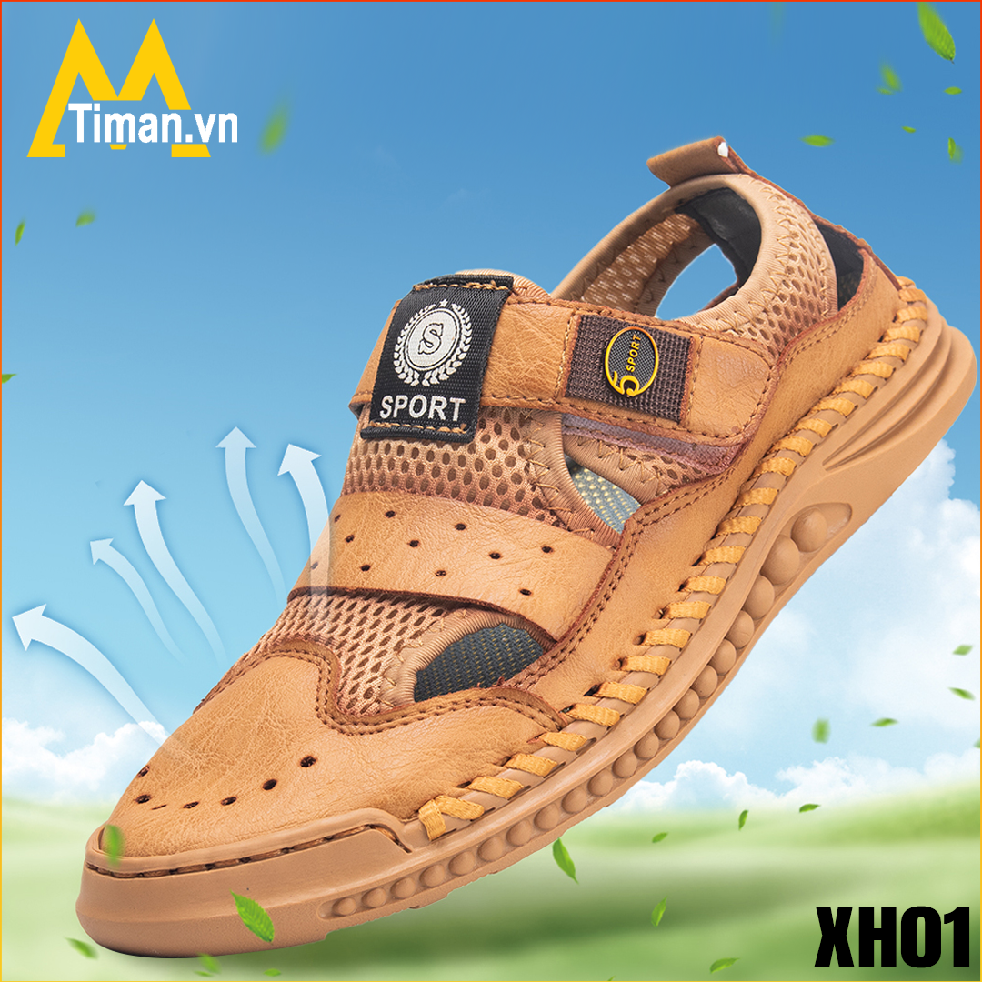 Giày sandal lưới phối da nam XH01