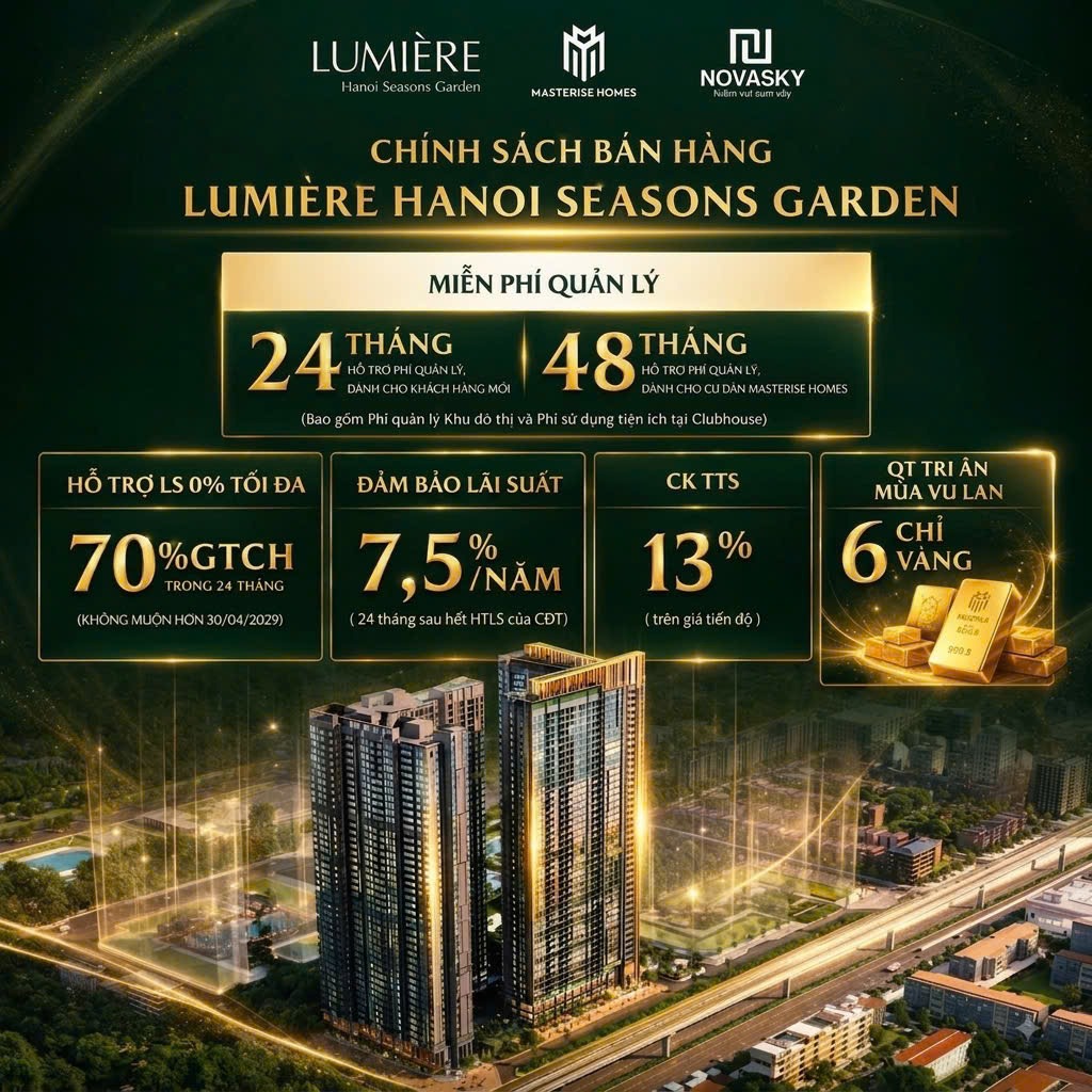 Ảnh chính sách bán hàng đầy đủ tháng 8/2026 — Lumière Hanoi Seasons Garden