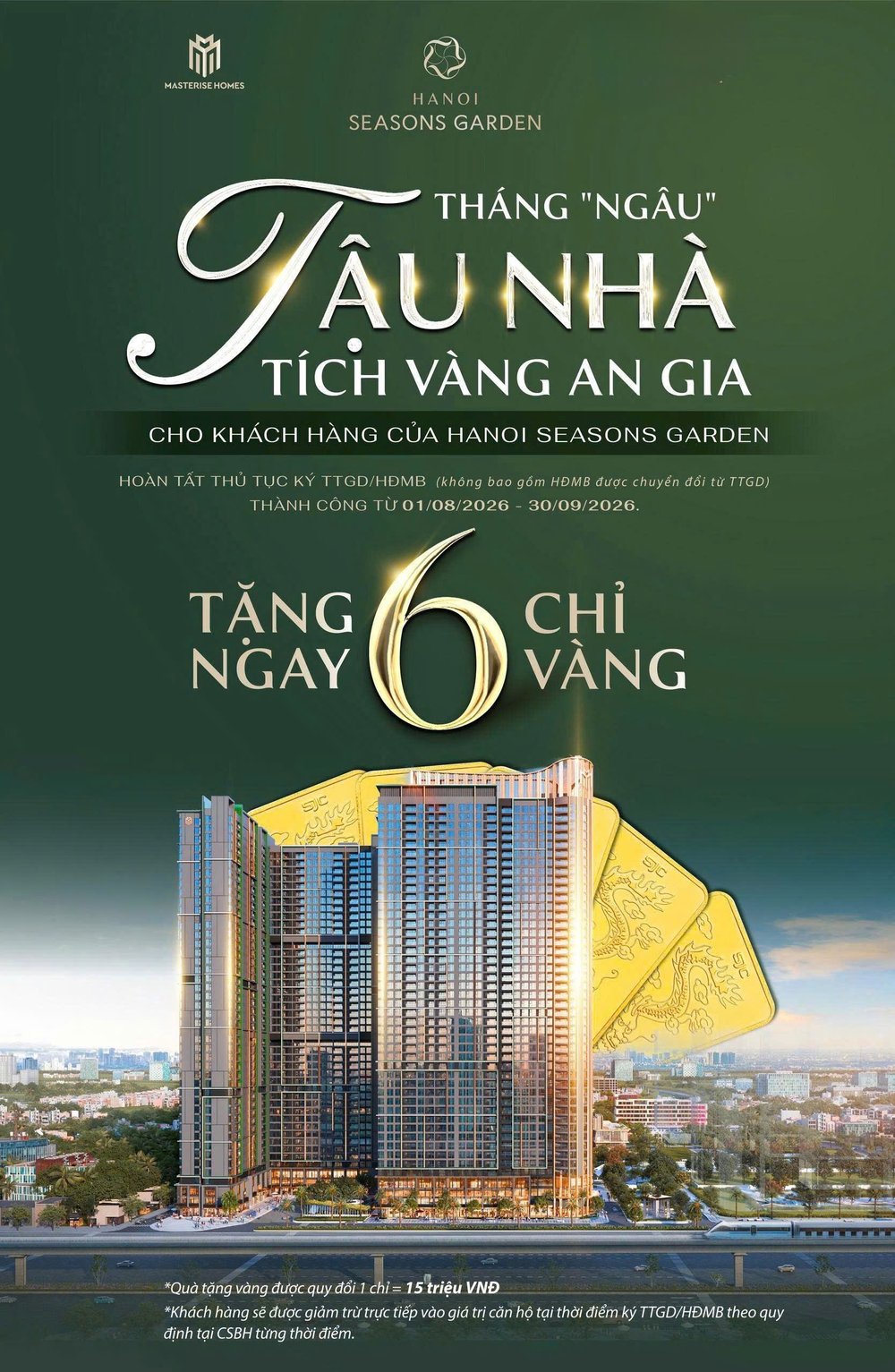 Ảnh chính sách tặng 6 chỉ vàng — Lumière Hanoi Seasons Garden