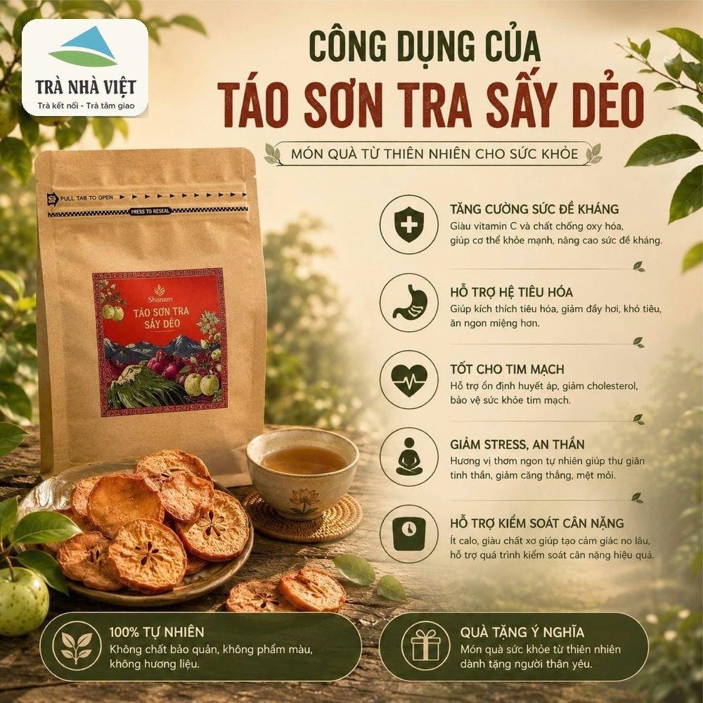 Công dụng Táo Sơn Tra Sấy Dẻo