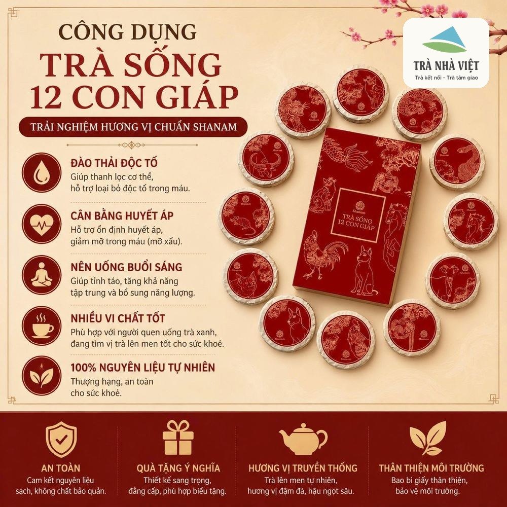 Công dụng Trà Sống 12 Con Giáp
