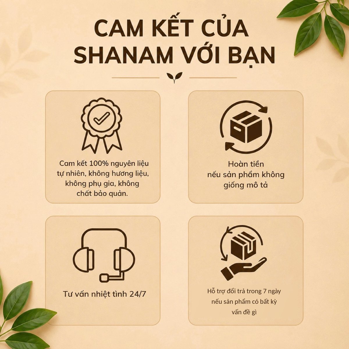 Cam kết của Shanam với bạn