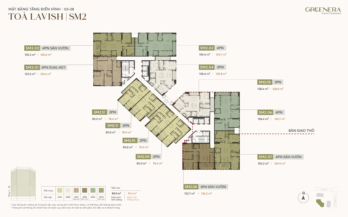 Mặt bằng tòa Lavish - Greenera Southmark