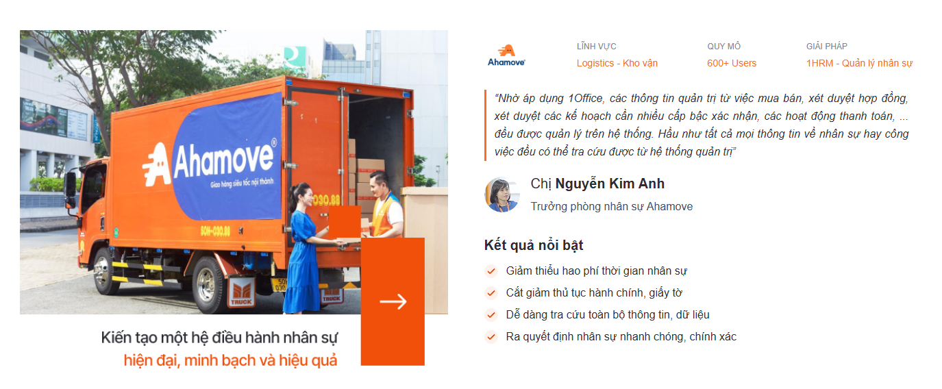 Câu chuyện khách hàng Ahamove sử dụng 1Office để xây dựng hệ điều hành nhân sự hiện đại, minh bạch và hiệu quả