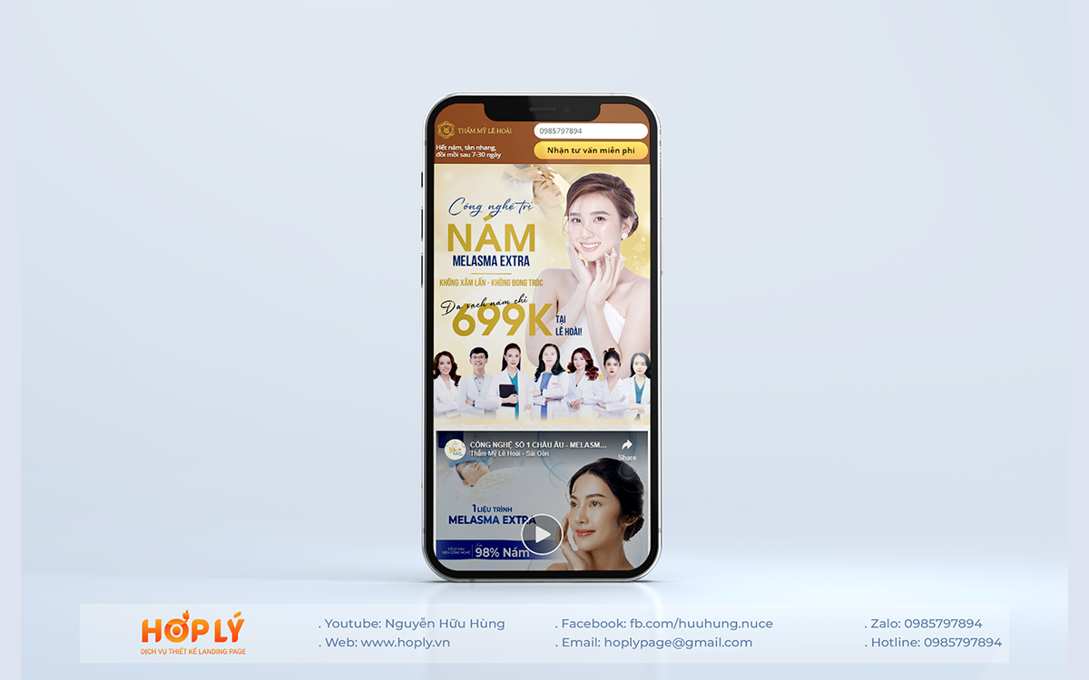 Landing page | Công nghệ trị nám | HOPLYVN triển khai