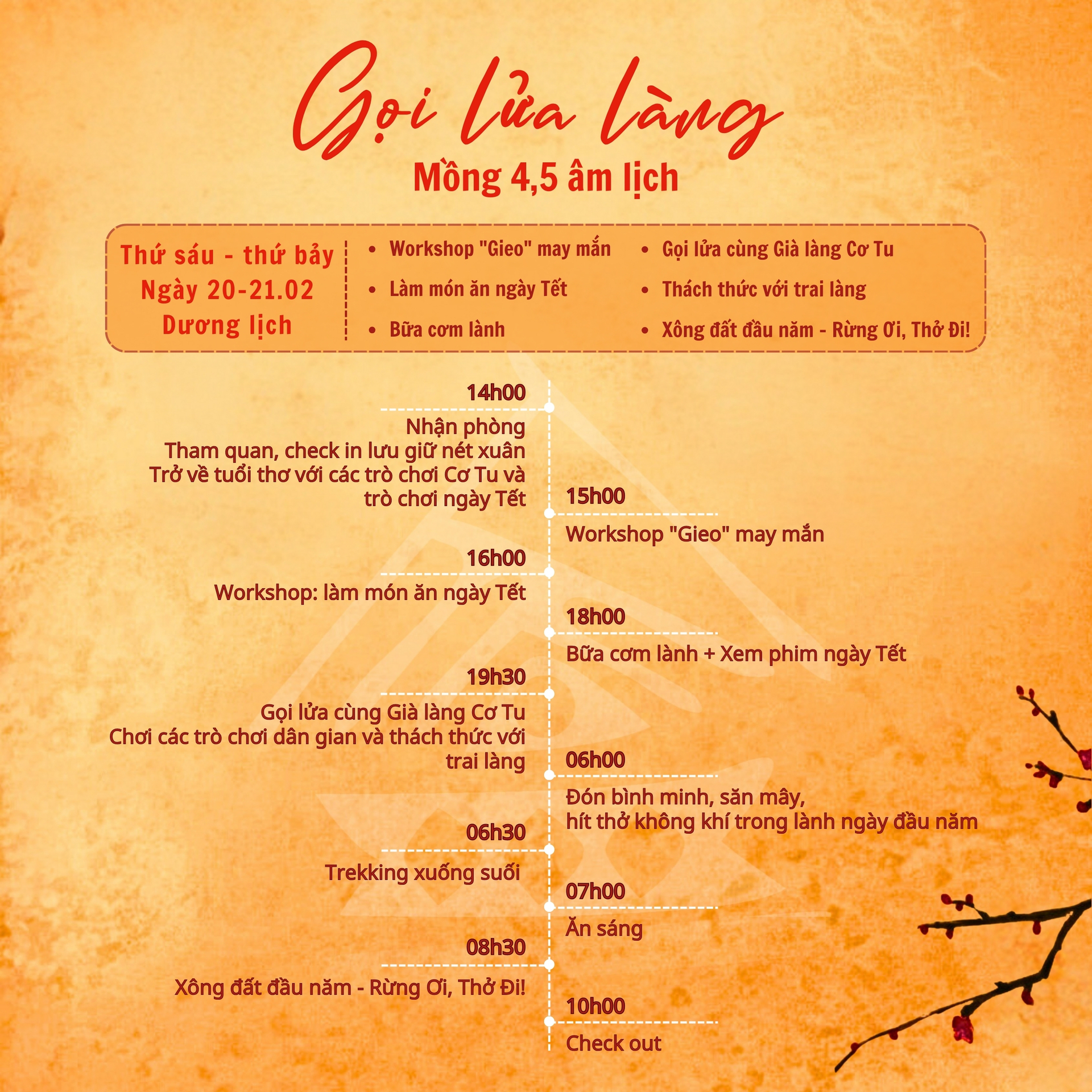 Timeline ngày "Gọi lửa Làng"