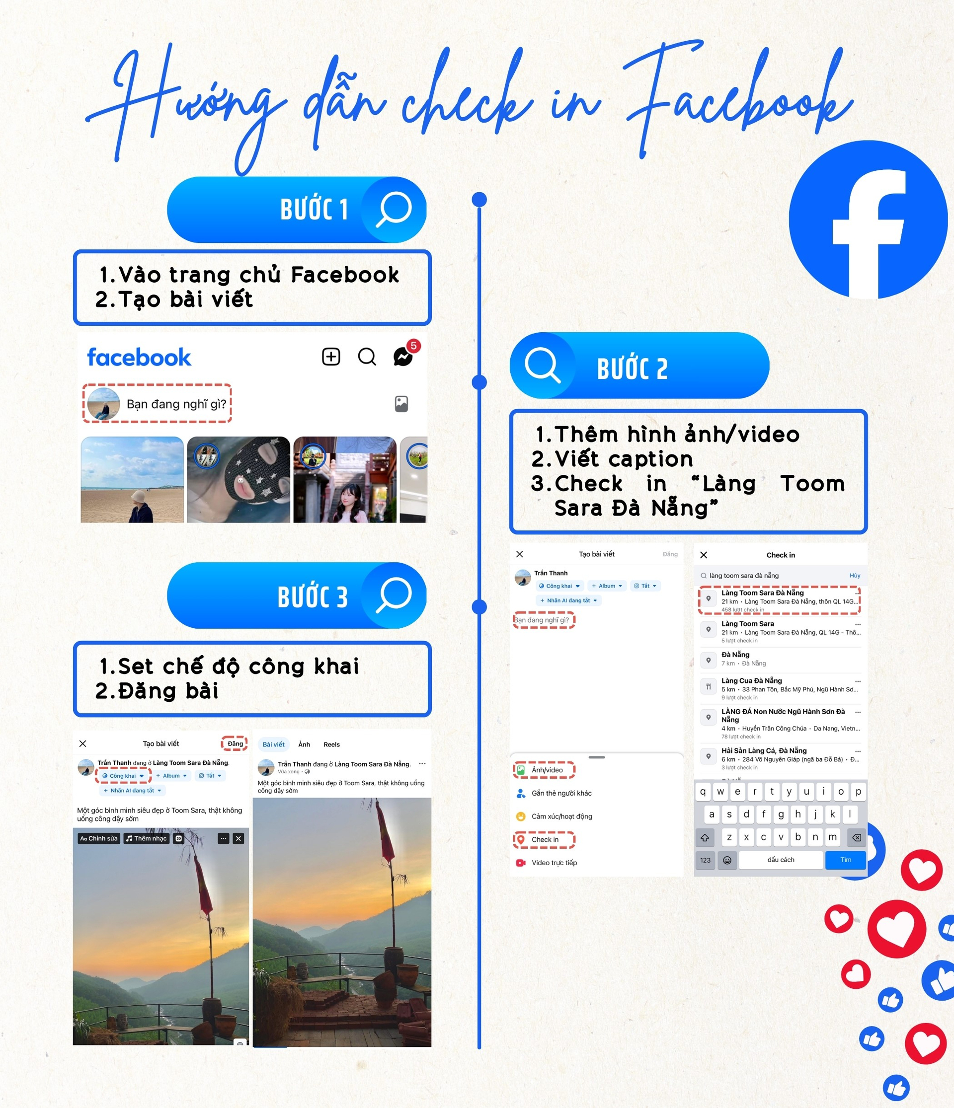 Hướng dẫn check-in trên Facebook