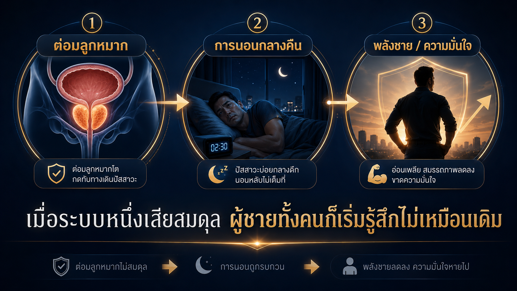 อินโฟกราฟิกต่อมลูกหมาก การนอน และพลังชาย