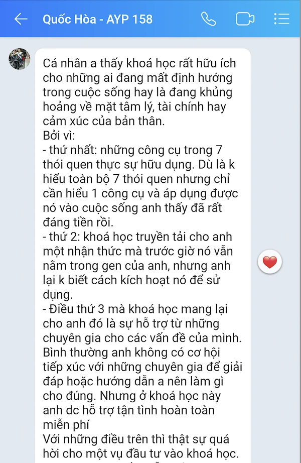 Phản hồi học viên 2
