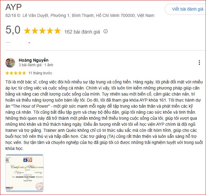 Phản hồi học viên 5