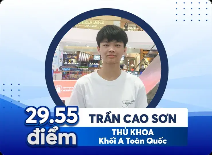 Thành tích học viên Trần Cao Sơn tại SSStudy