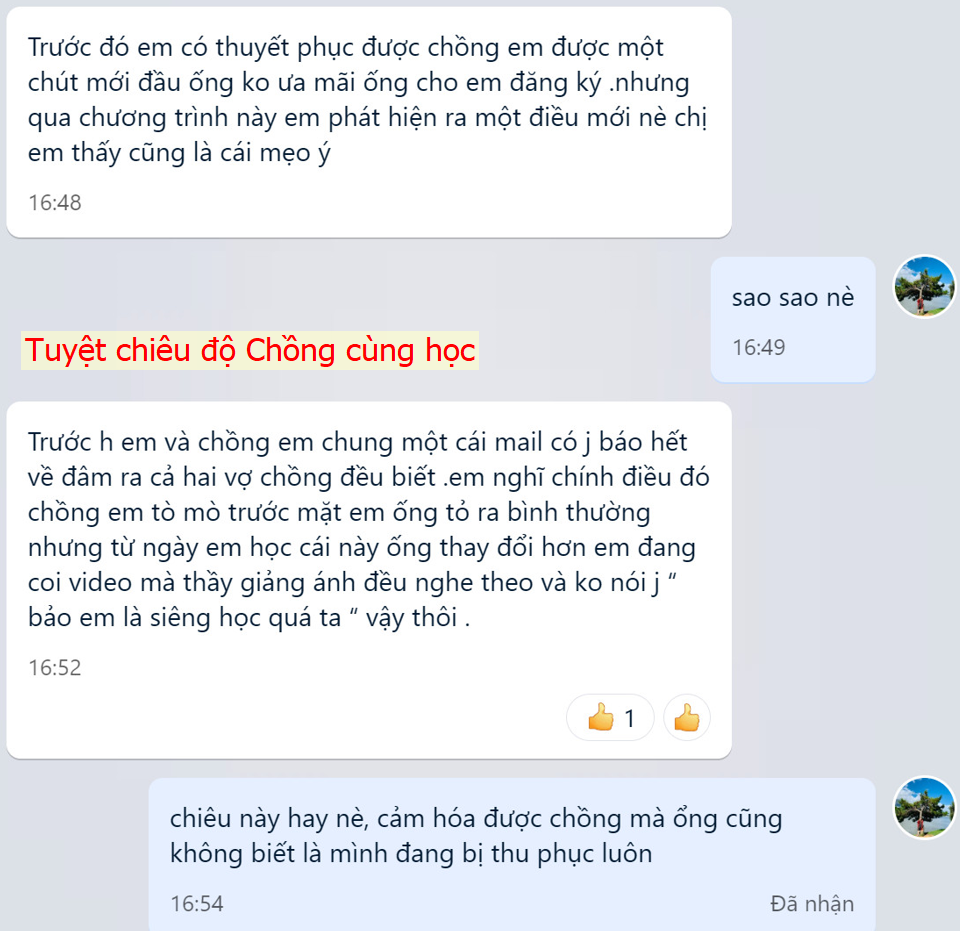 Cảm nhận học viên