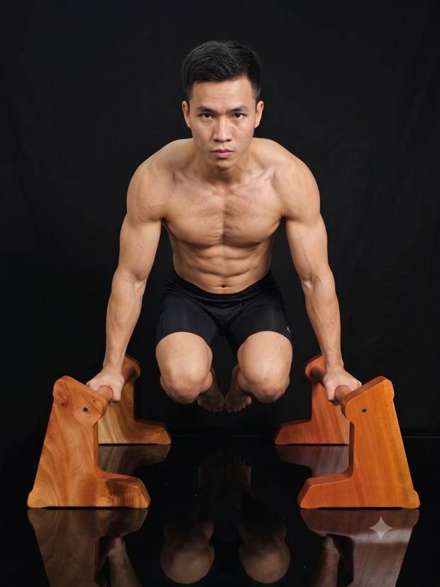 Xà kép mini gỗ nguyên khối - hít đất biên độ sâu