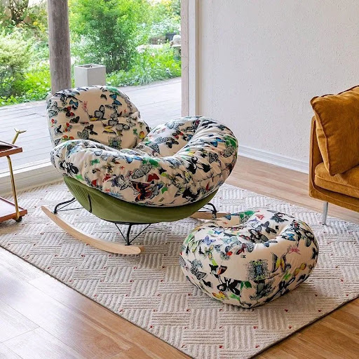 Ghế bập bênh thư giãn kèm gác chân
