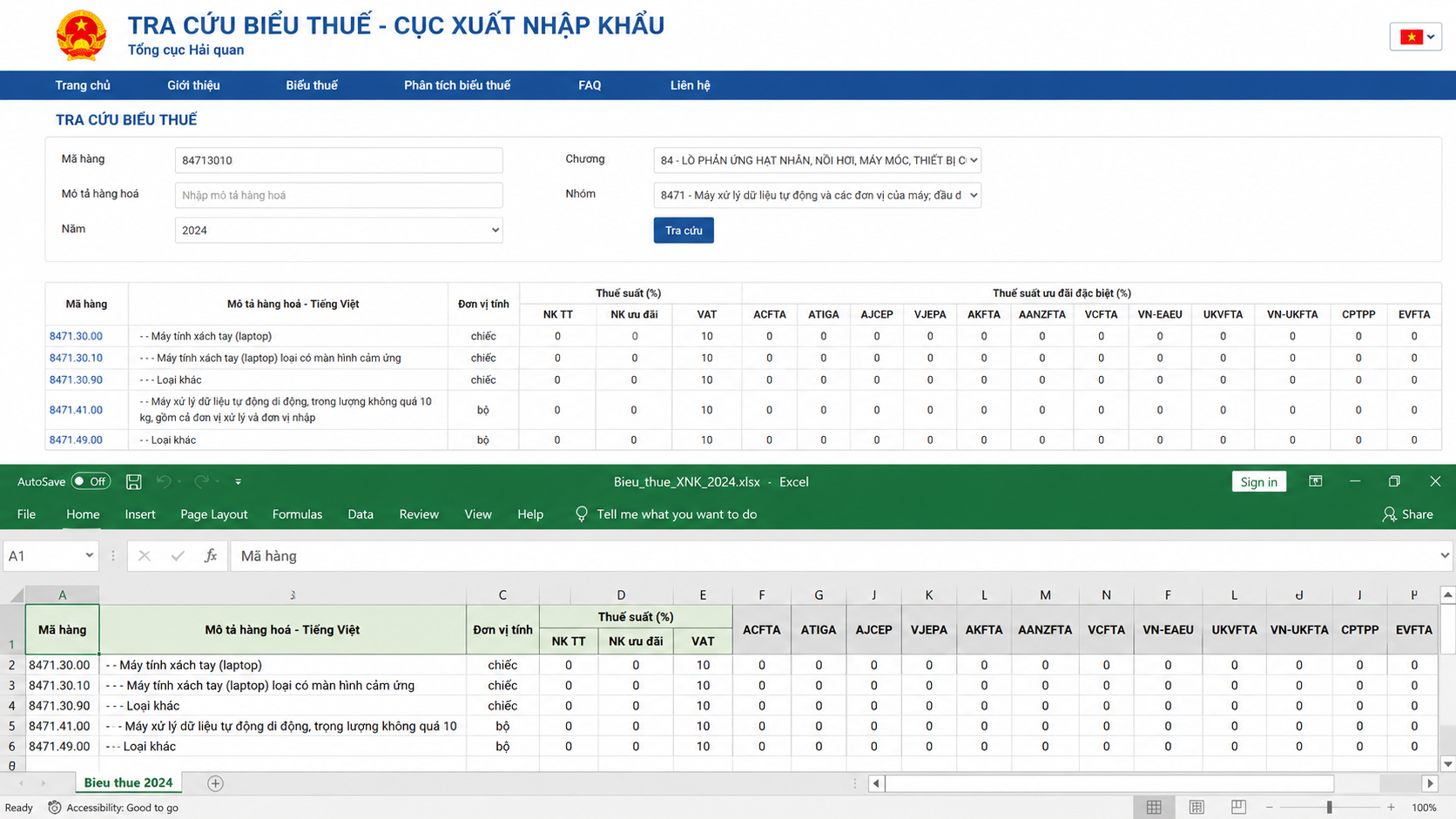 Tra mã HS Code và tính thuế nhập khẩu