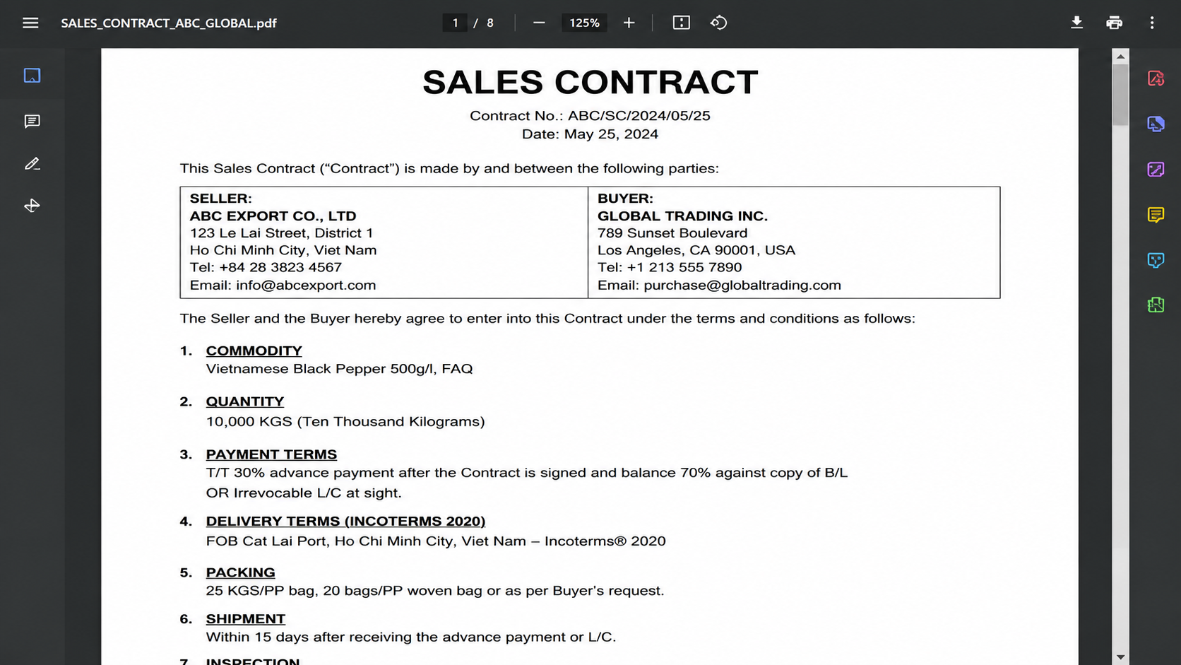 Soạn thảo Hợp đồng Ngoại thương Sale Contract
